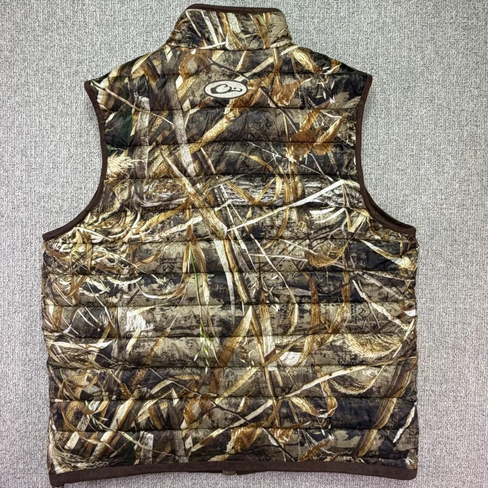 Drake Waterfowl Realtree Max-5 Camo Puffer Vest Mens XL Full Zip Outdoor